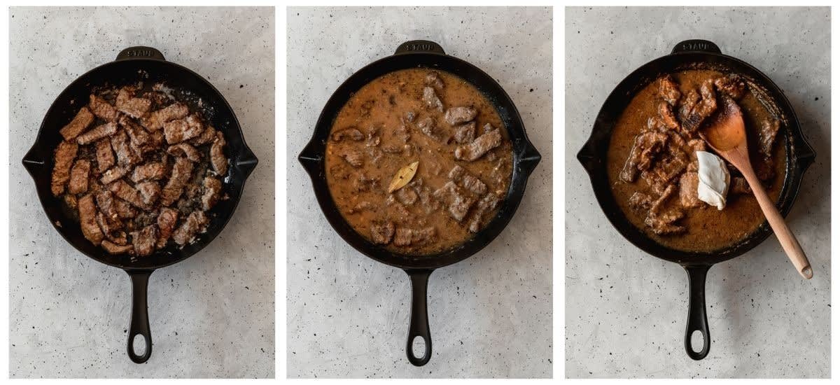 Beef Stroganoff With Shallots & Brandy