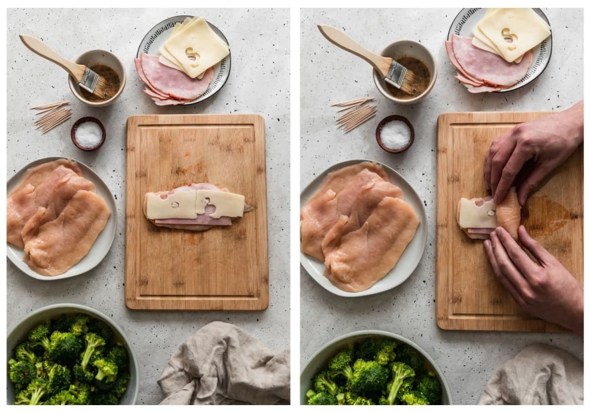 Sheet Pan Chicken Cordon Bleu With Dijon Sauce