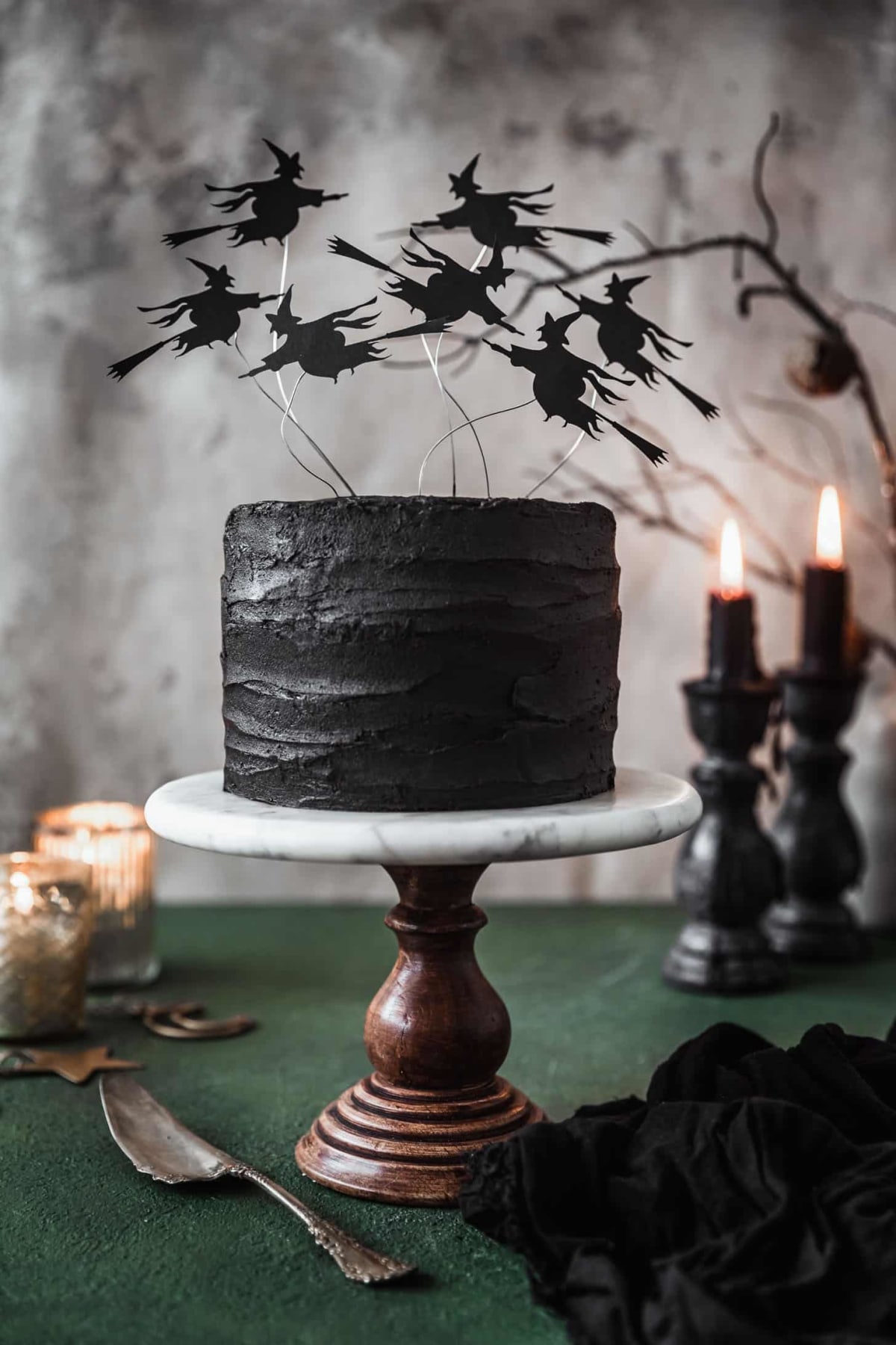 Halloween Black Velvet Cake