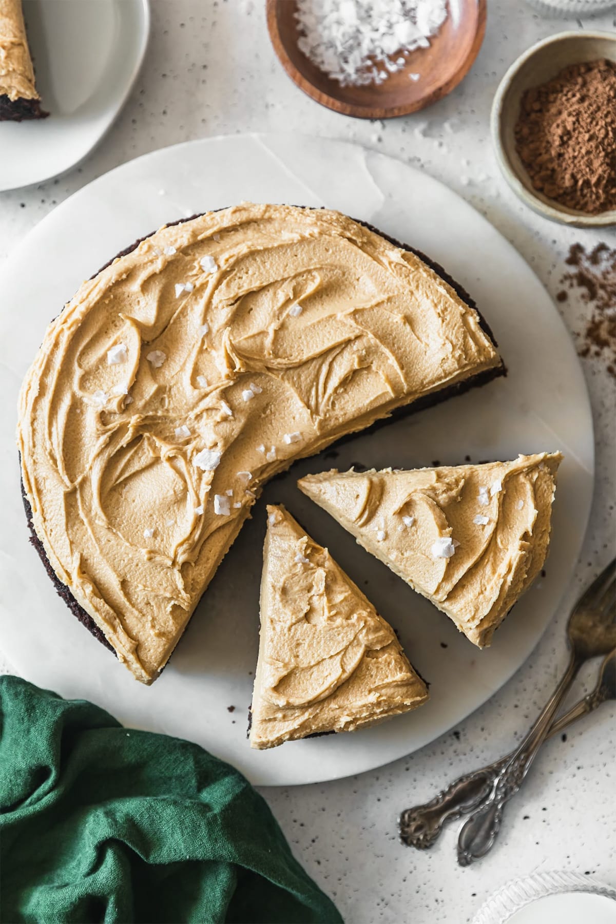 Malted Chocolate Cake With Peanut Butter Frosting