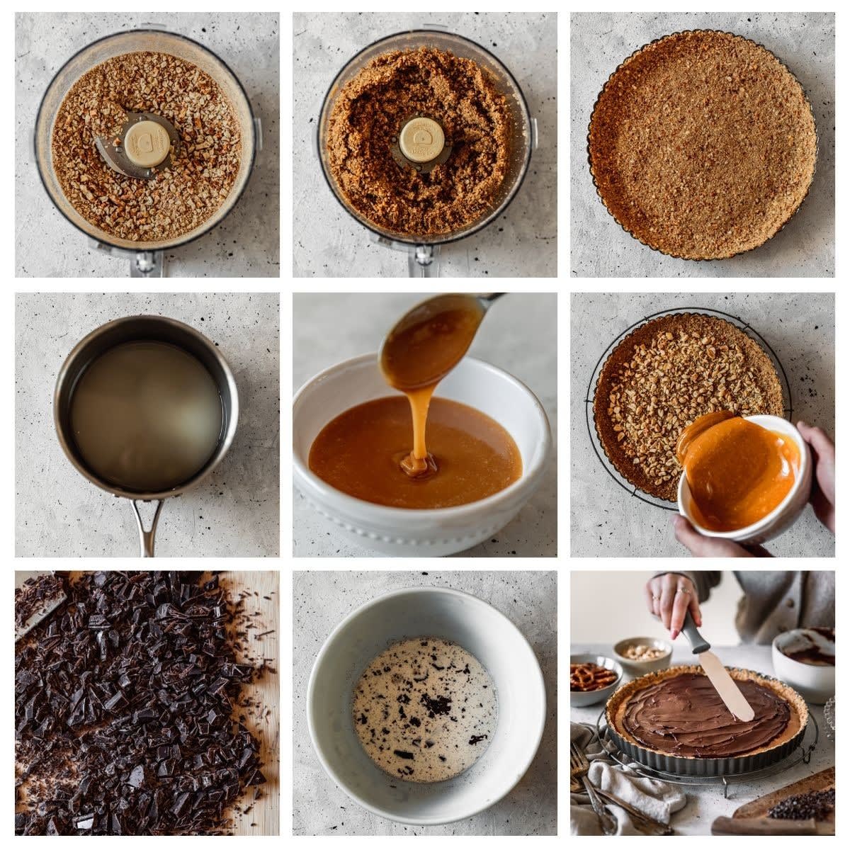 Chocolate Caramel Tart With Pretzel Crust