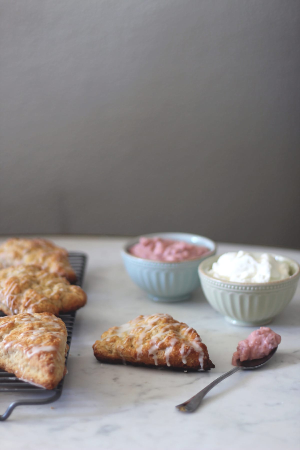 Vanilla + Cardamom Scones With Strawberry Curd