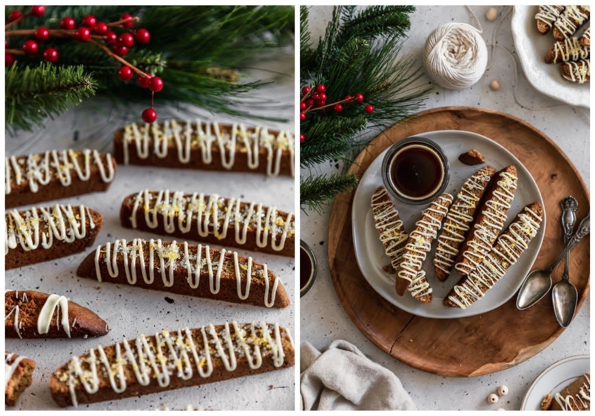 Gingerbread Biscotti With White Chocolate & Lemon