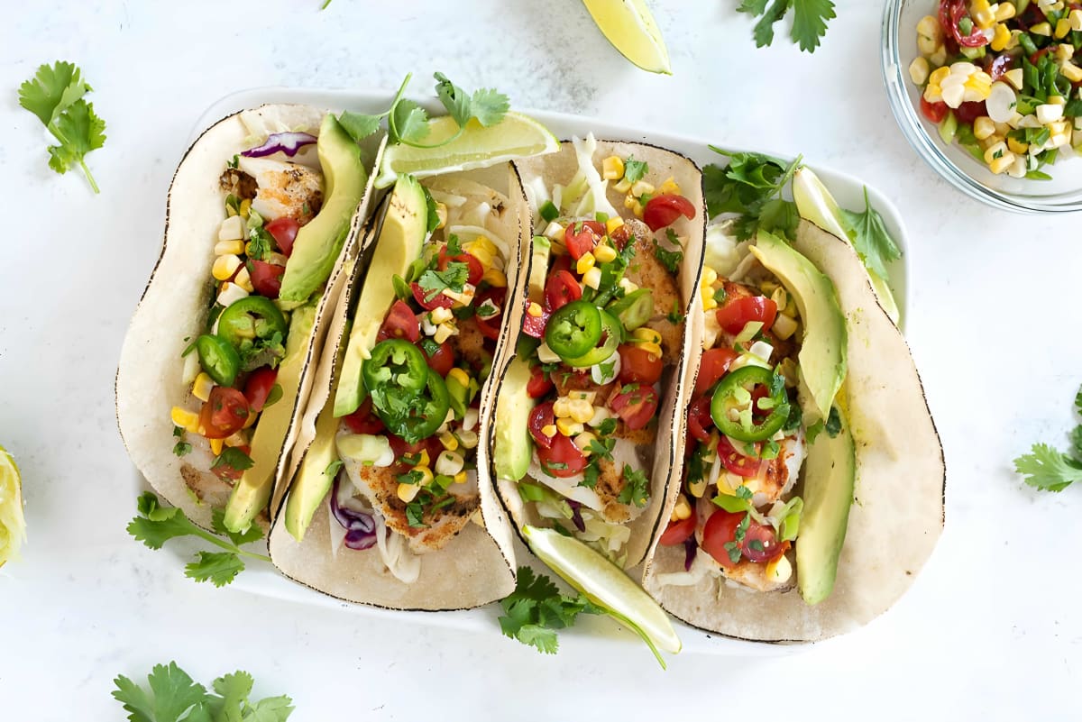 Grilled Fish Tacos with Cherry Tomato Salsa