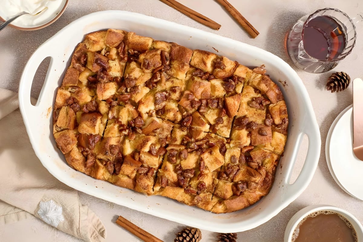 Overnight Eggnog French Toast Casserole