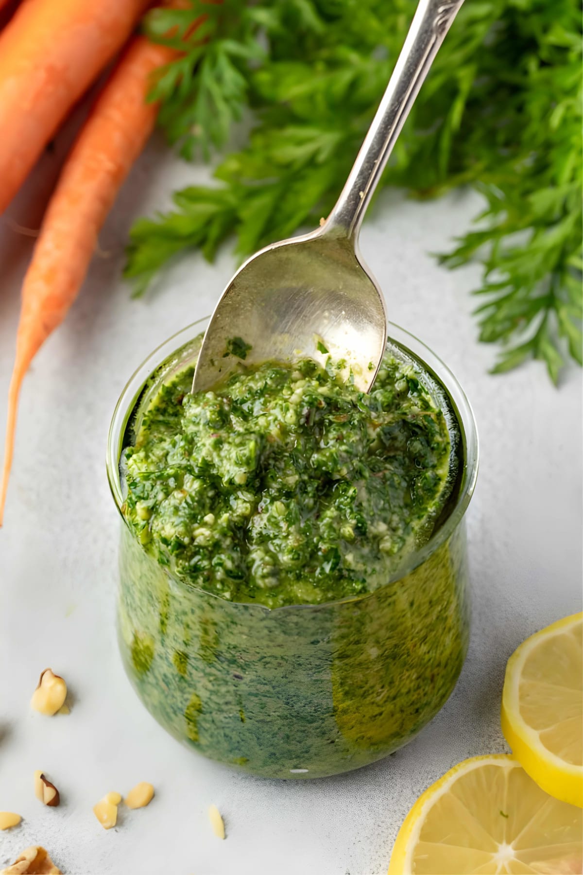 Carrot Top Pesto