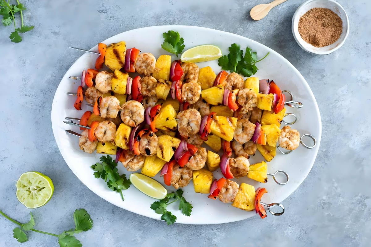Jerk Pineapple Shrimp Skewers