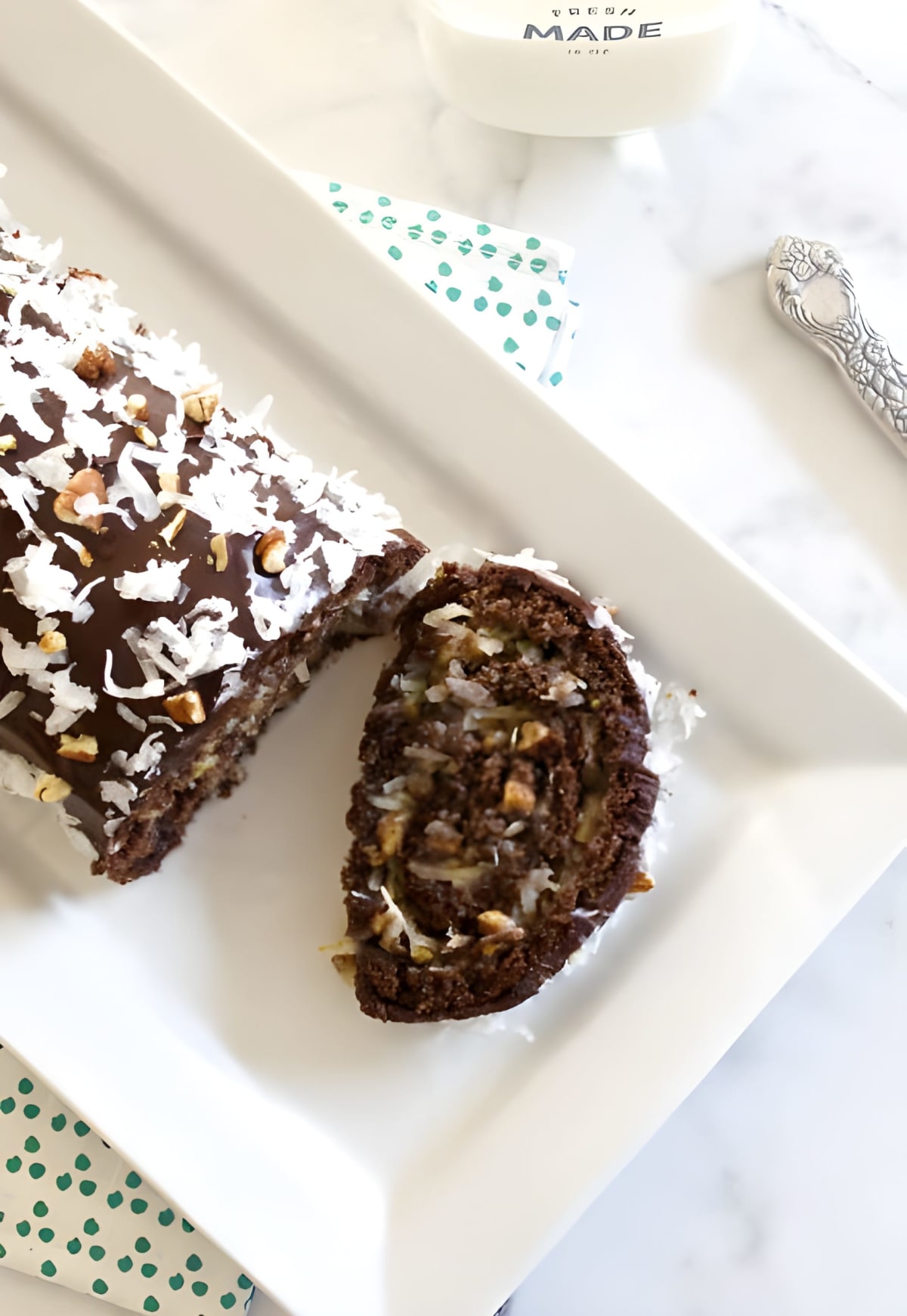German Chocolate Cake Roll