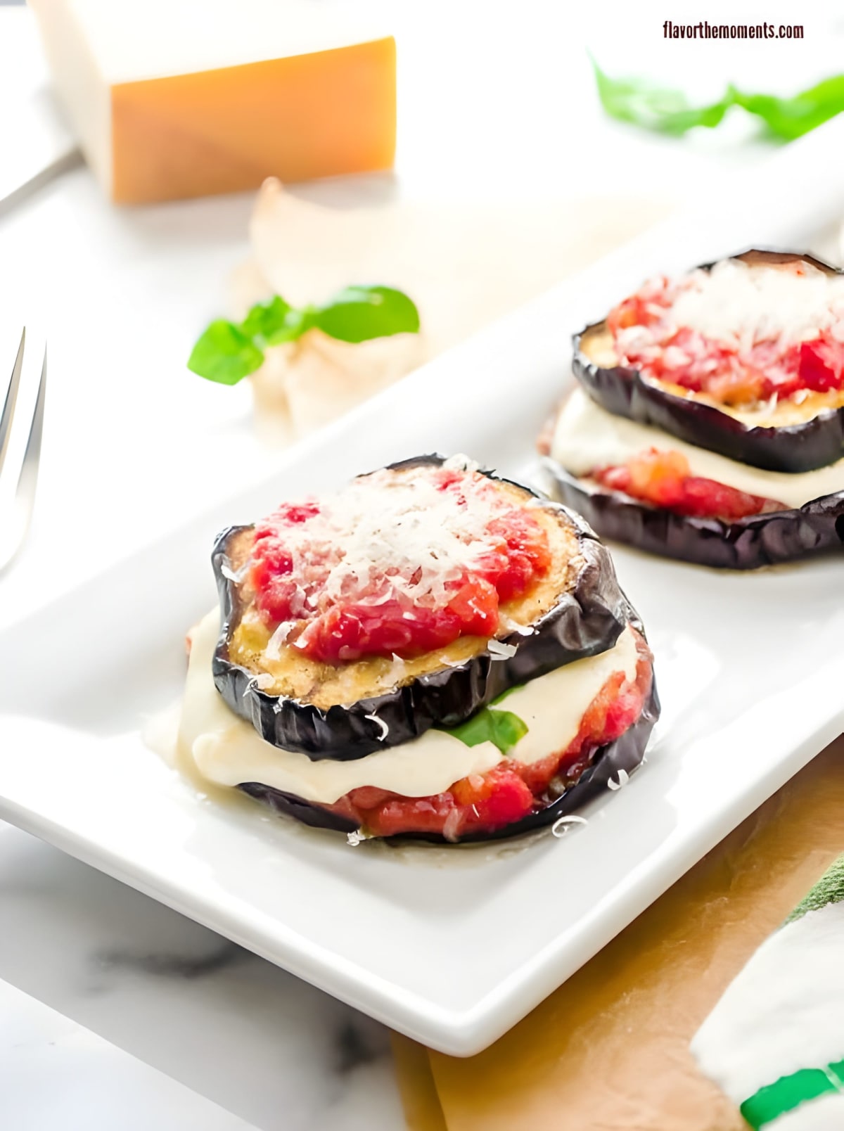 Grilled Eggplant Parmesan Stacks