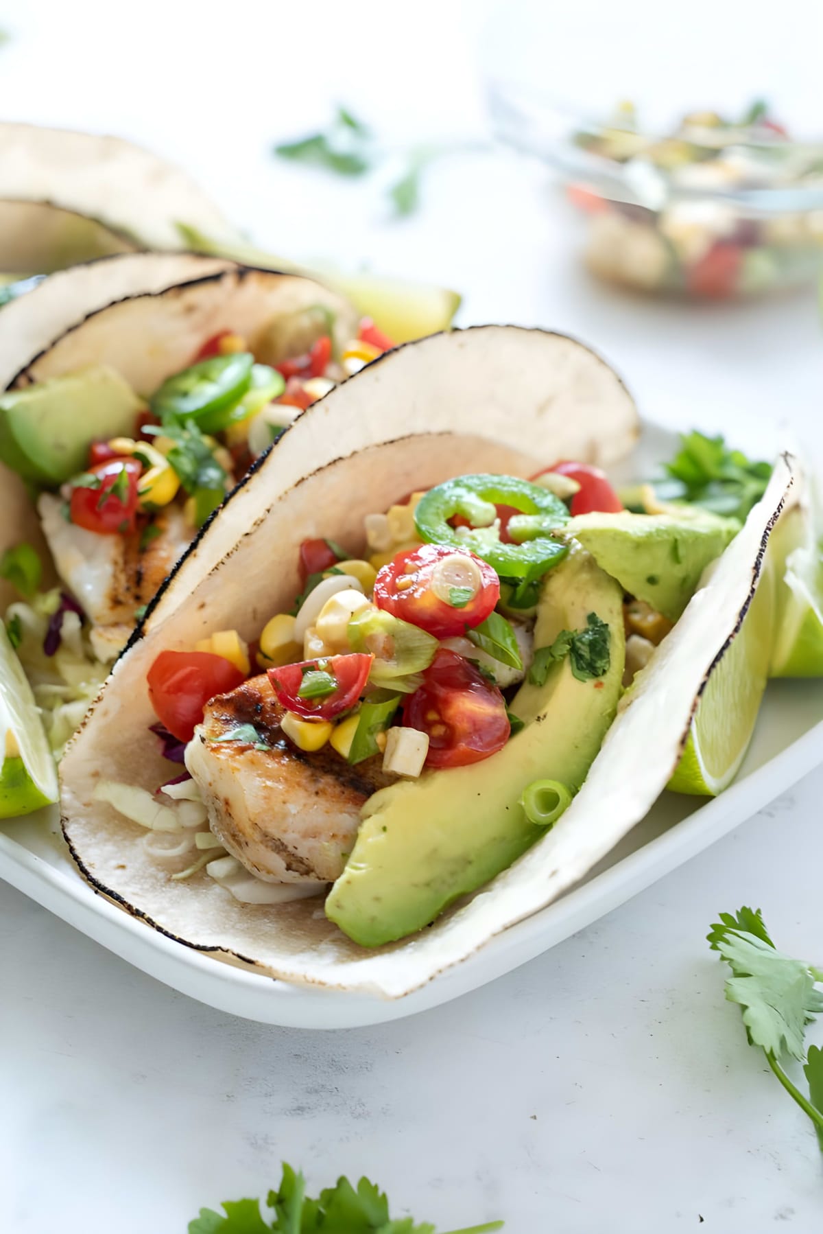 Grilled Fish Tacos with Cherry Tomato Salsa