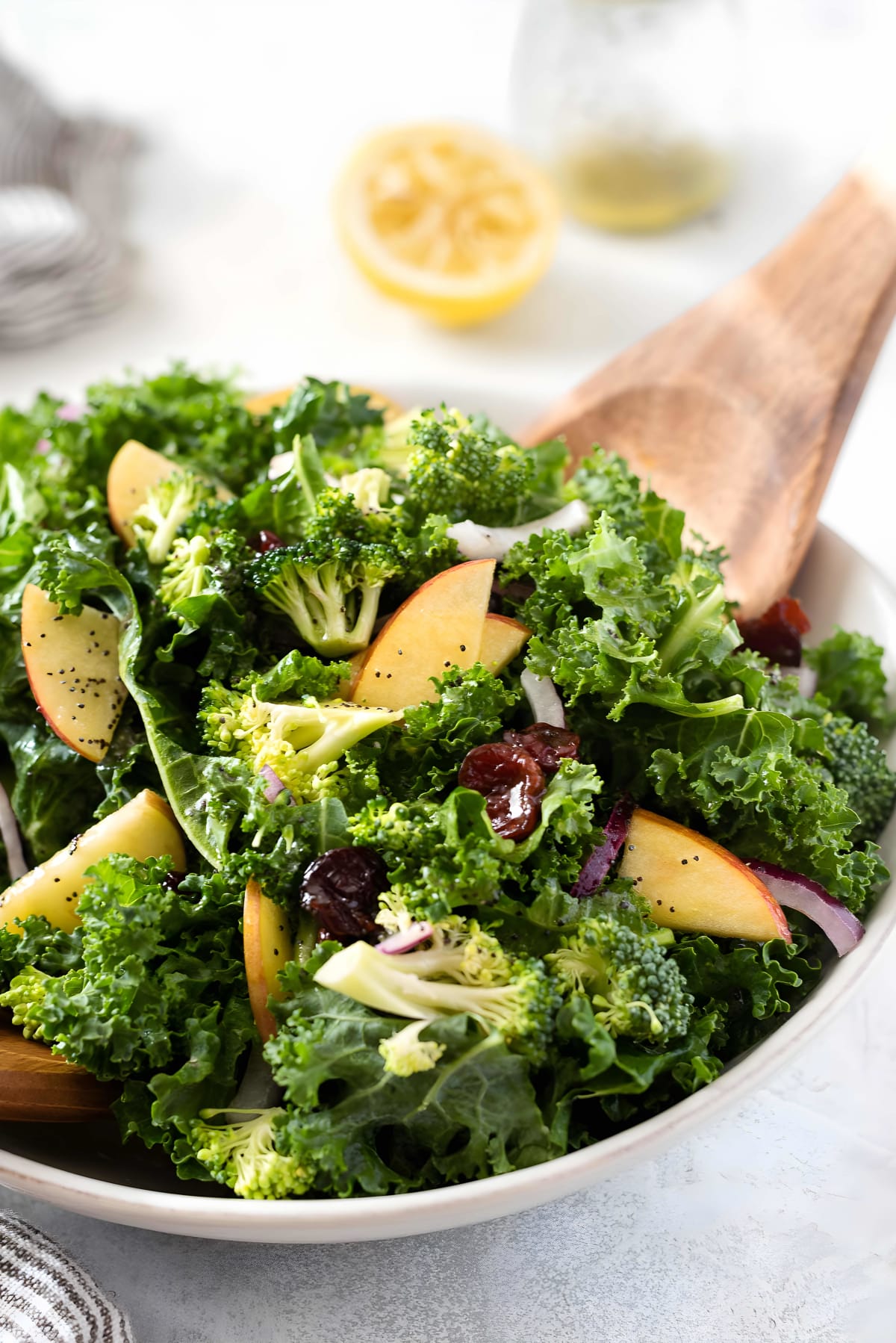 Broccoli Kale Salad with Lemon Poppy Seed Dressing
