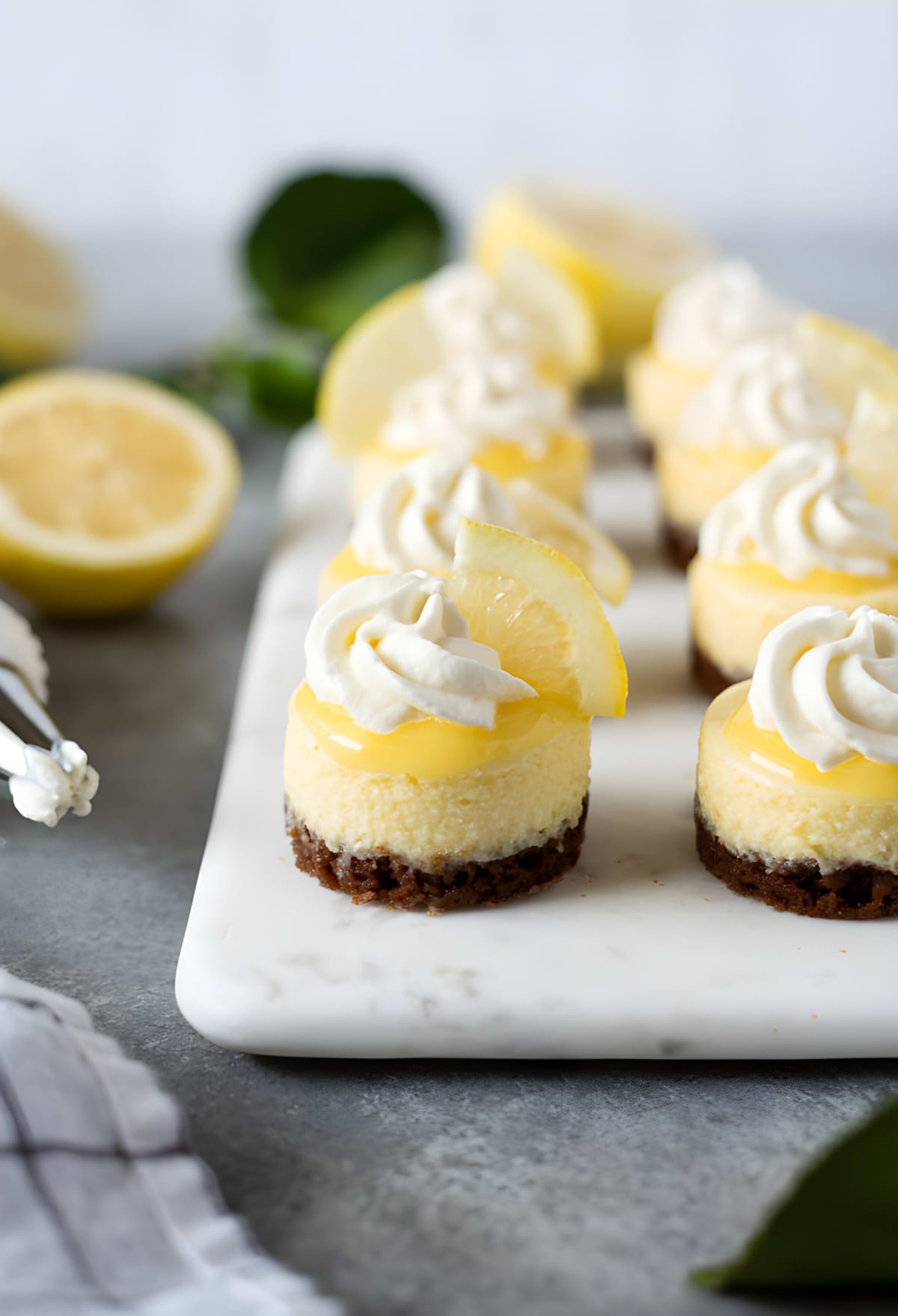 Mini Lemon Cheesecakes with Gingersnap Crust