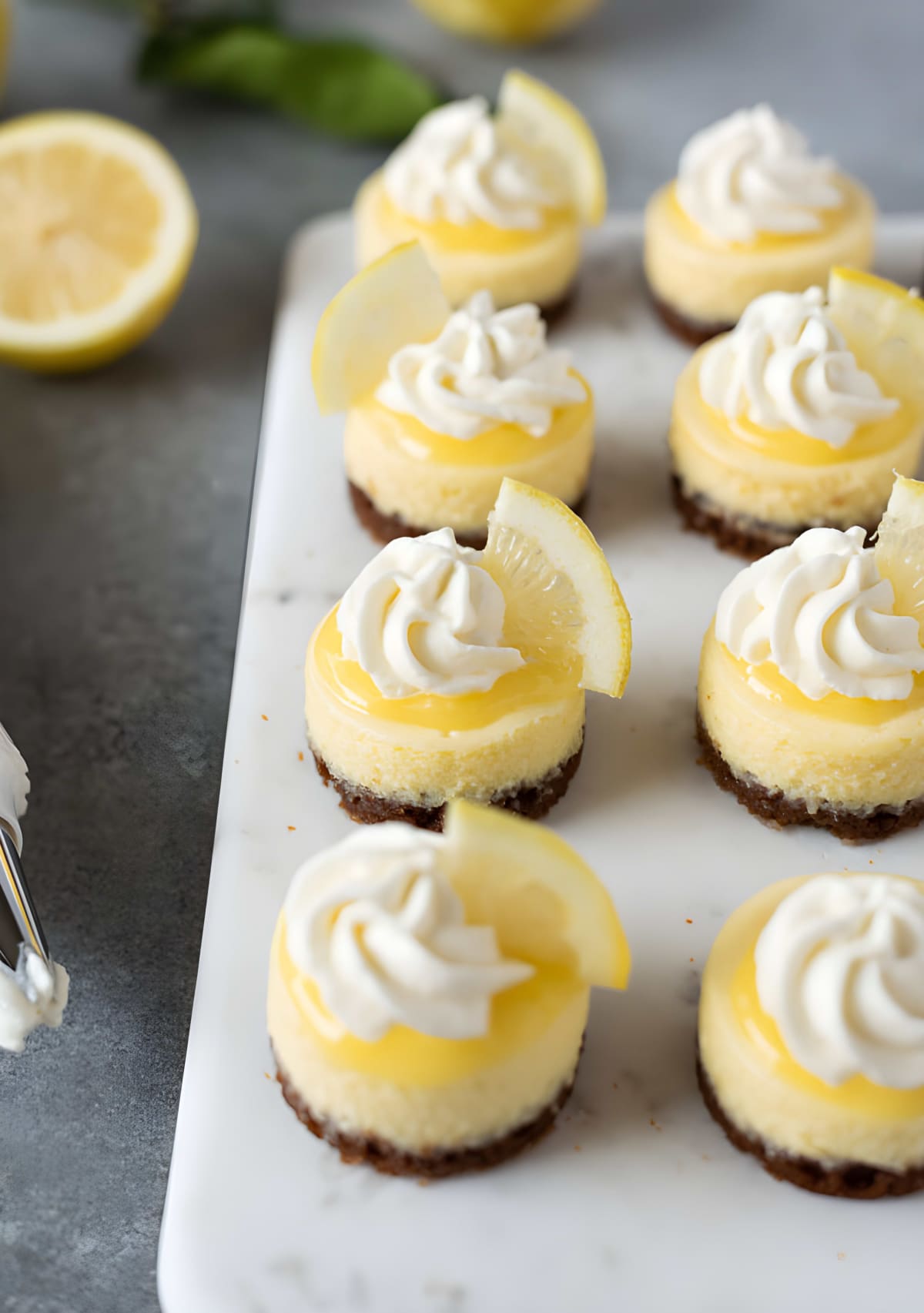 Mini Lemon Cheesecakes with Gingersnap Crust