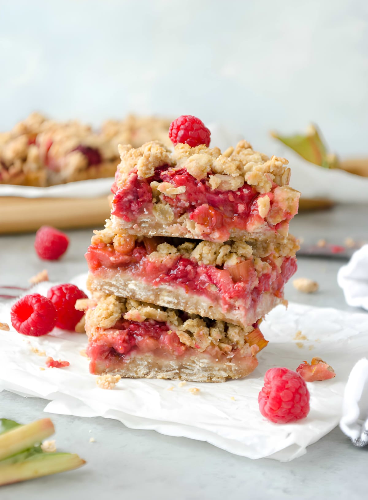 Raspberry Rhubarb Bars