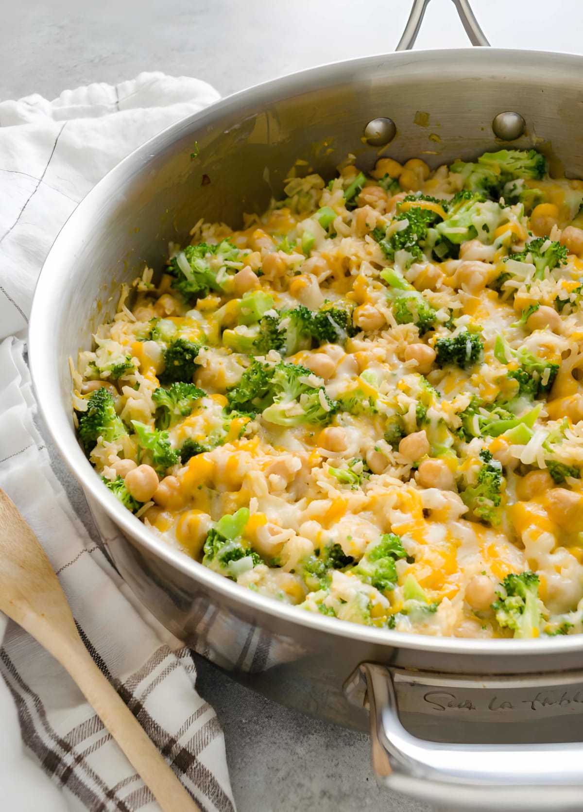 One Pan Chickpea Broccoli Rice Casserole