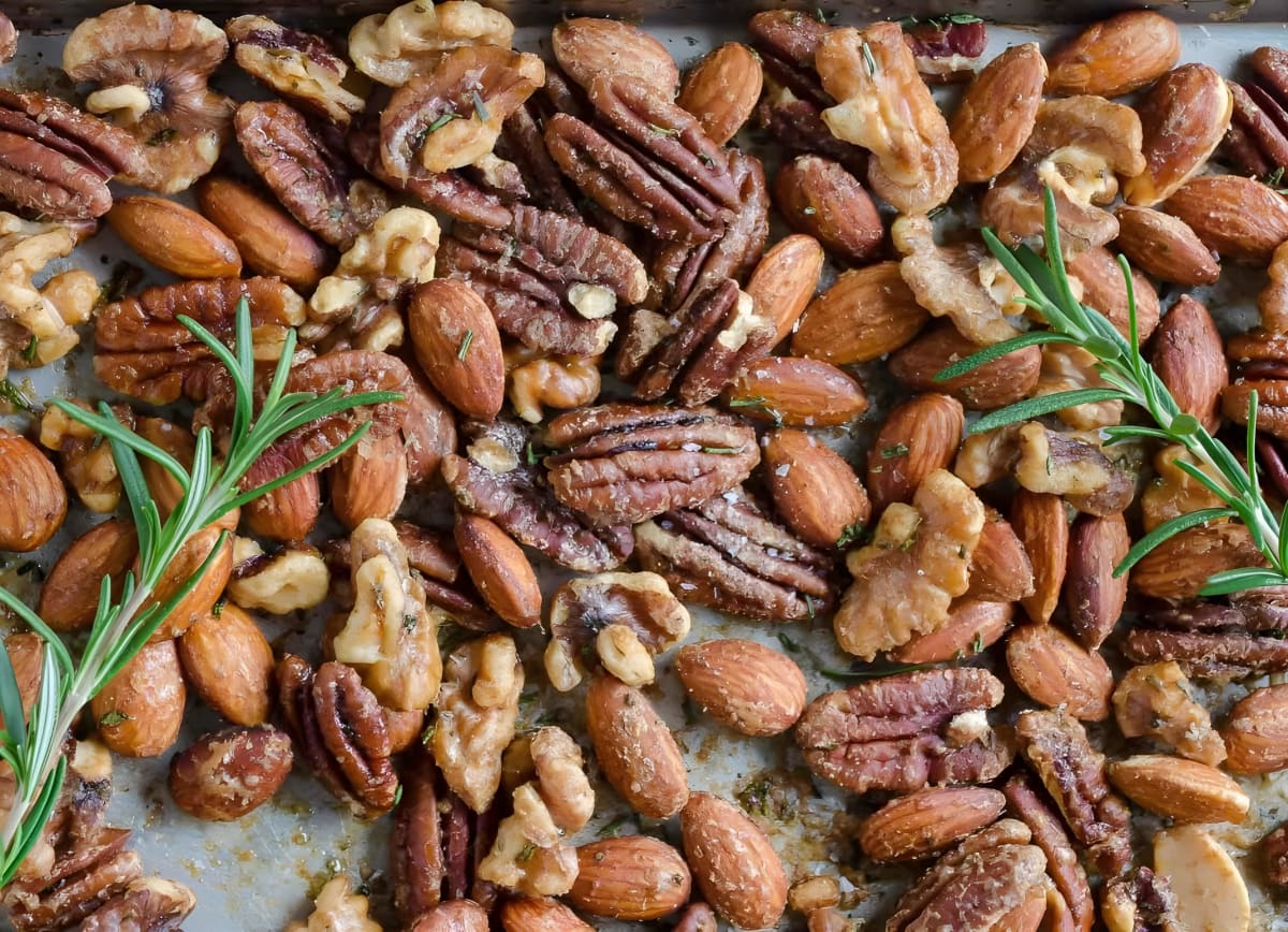 Maple Rosemary Roasted Nuts
