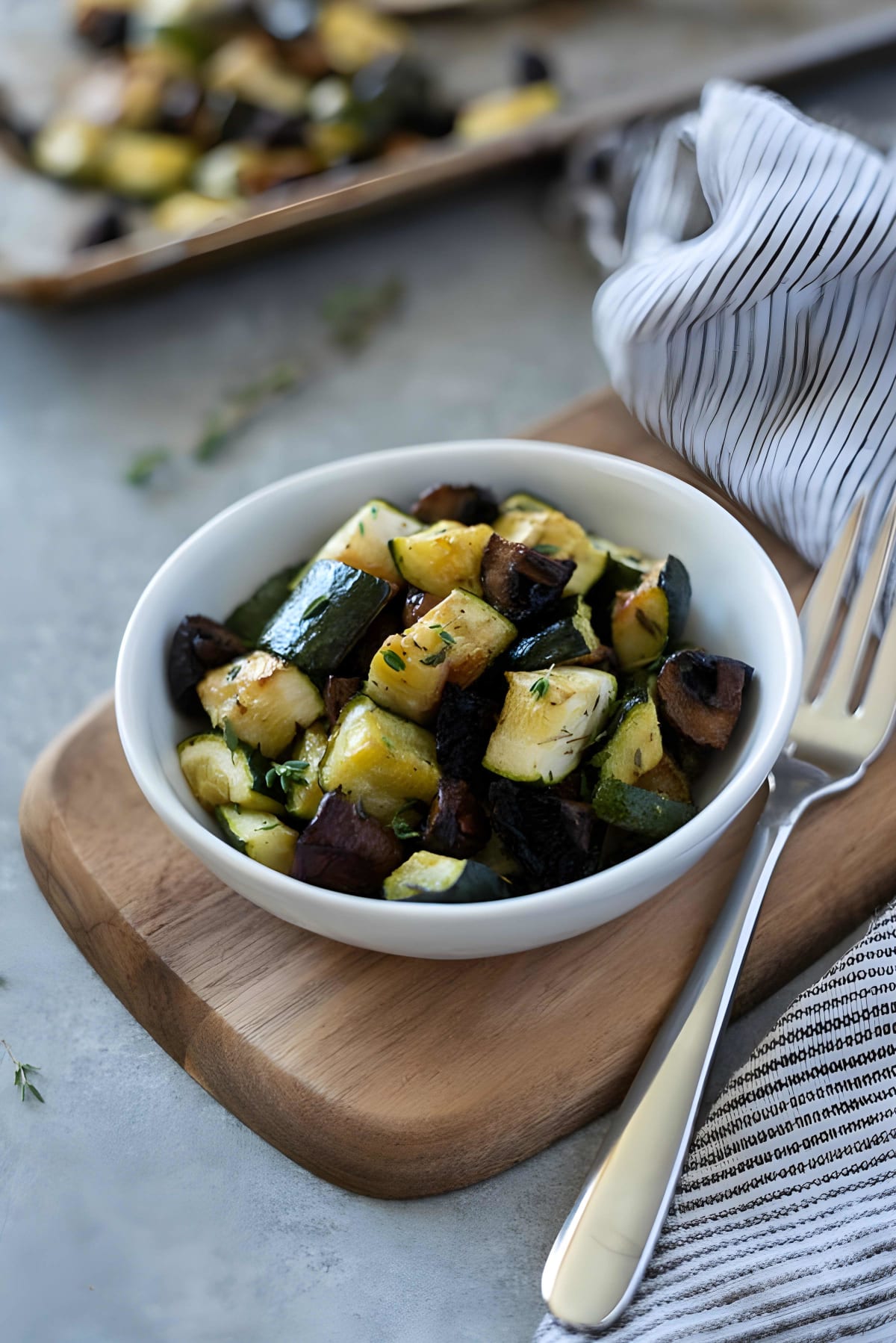 Roasted Zucchini and Mushrooms