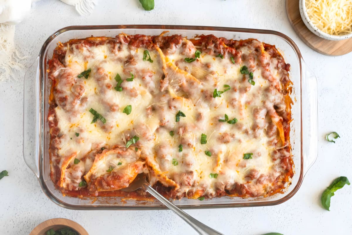 Stuffed Shells with Ground Beef