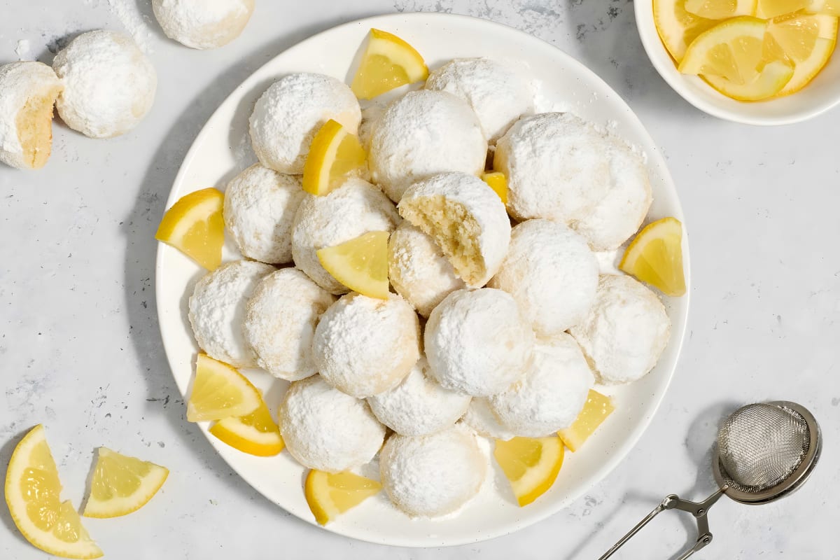 Meyer Lemon Greek Butter Cookies (Kourabiedes)