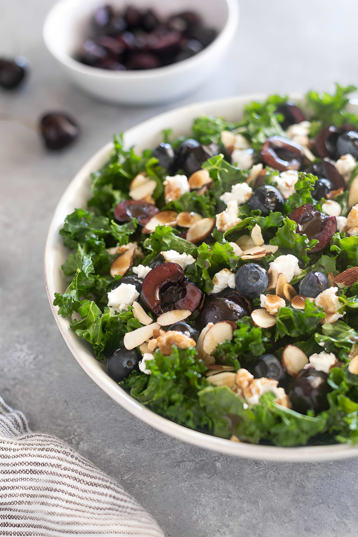Kale Cherry Salad with Goat Cheese