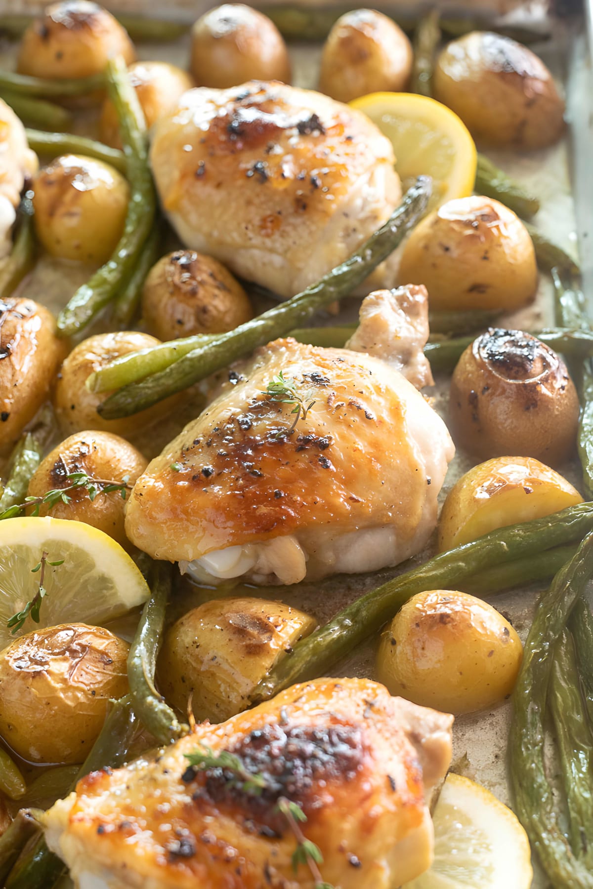Sheet Pan Chicken Thighs with Potatoes and Green Beans