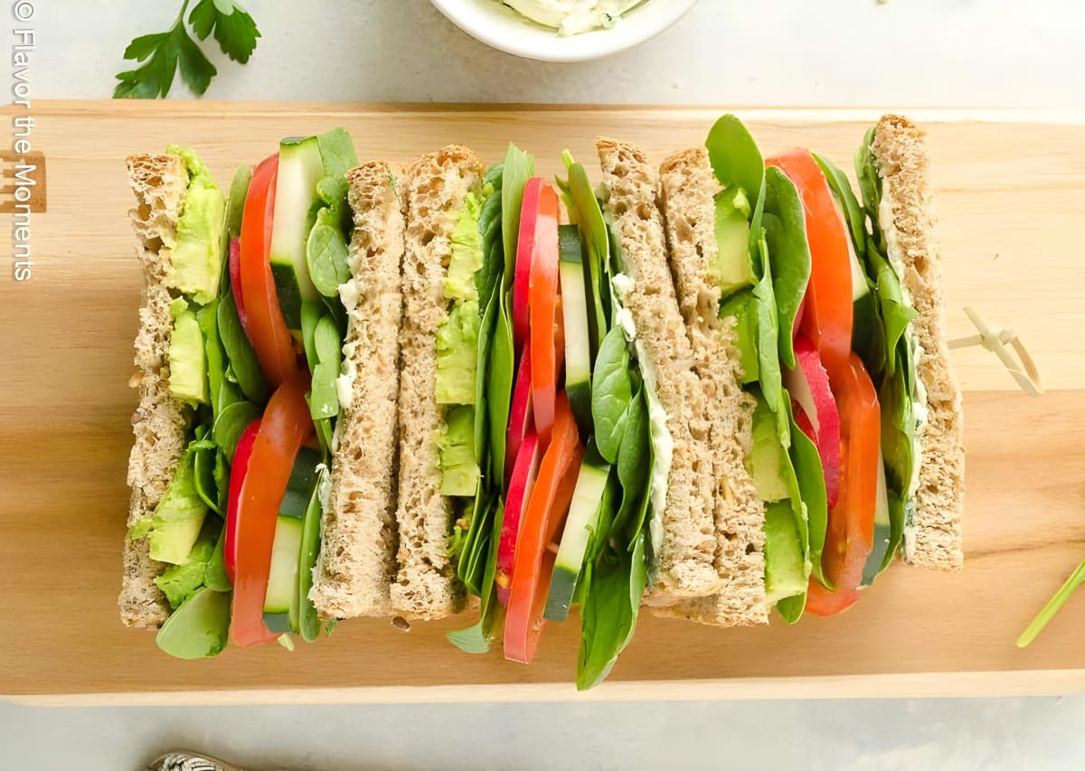 Veggie Sandwich with Lemon Herb Cream Cheese