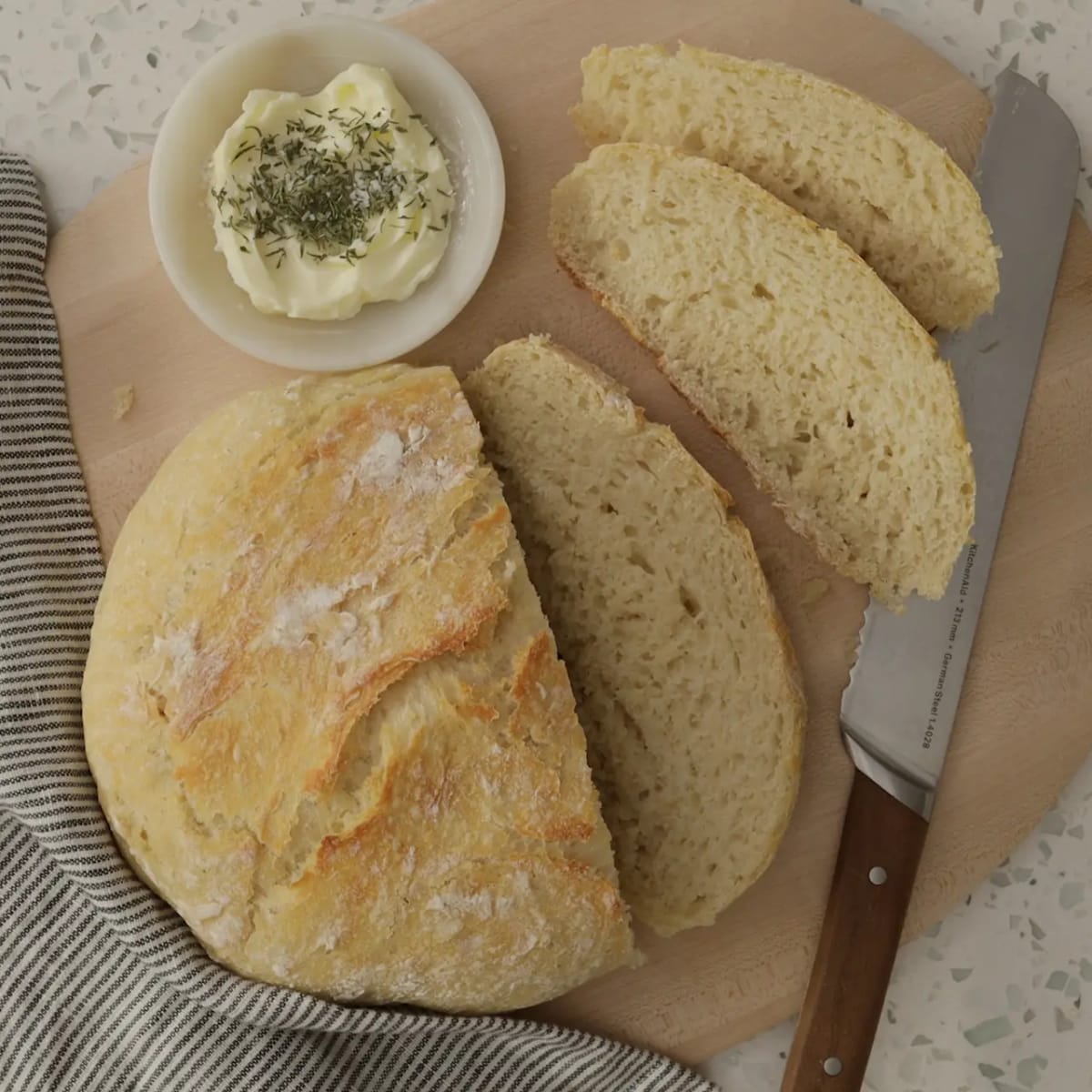 No-Knead Crusty Bread