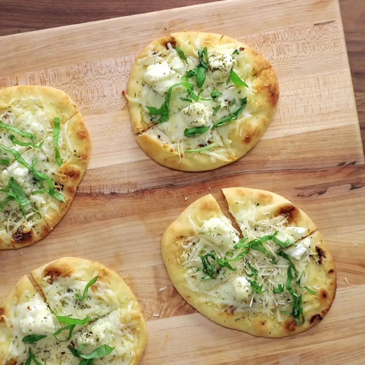 Easy White Cheese & Garlic Pizzas