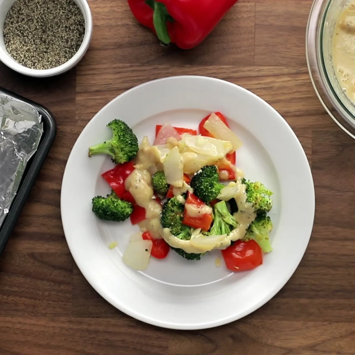 Roasted Vegetables with Easy Tahini-Miso Sauce