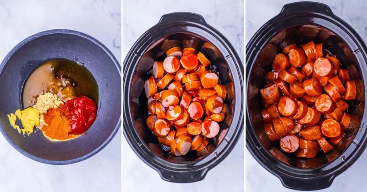 Sweet and Spicy Crock Pot Kielbasa Bites