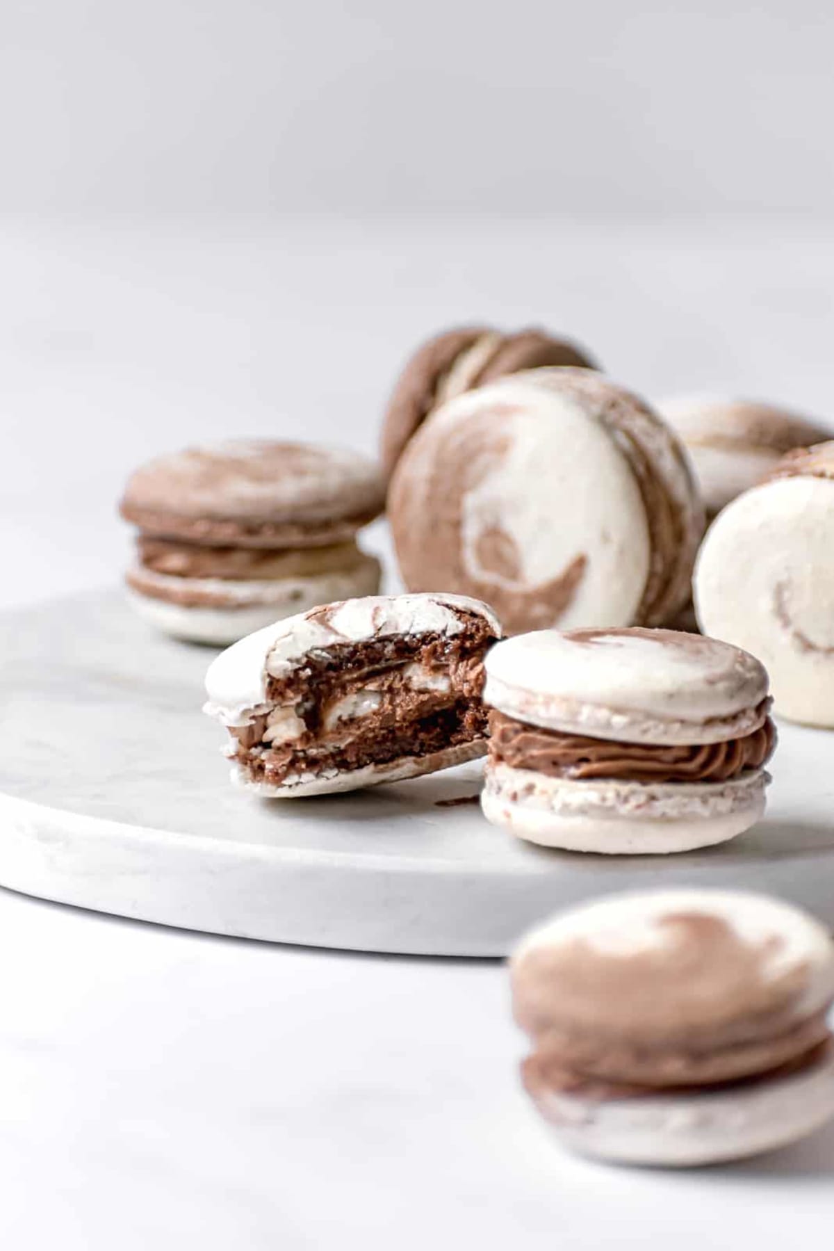 Chocolate & Vanilla Swirled Macarons