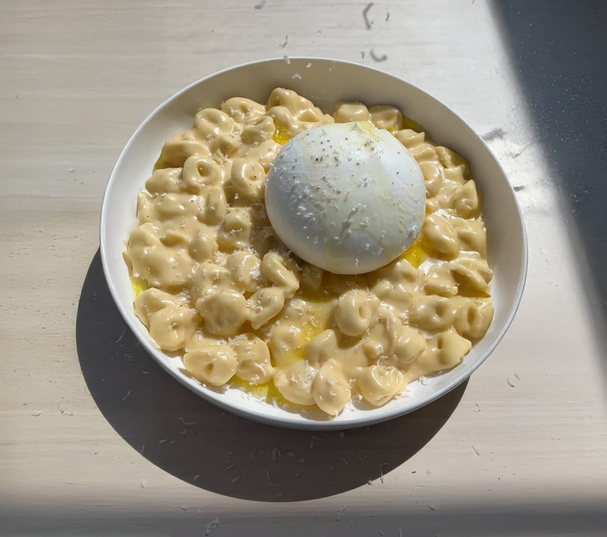 Tortellini Mac & Cheese with Burrata