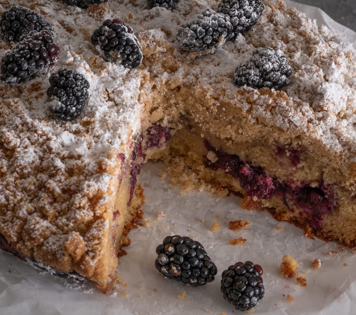 Bakery-Style Blackberry Coffee Cake with Brown Butter Streusel