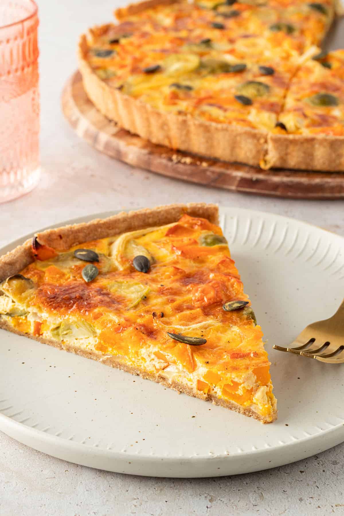 Quiche with Pumpkin and Brussels Sprouts