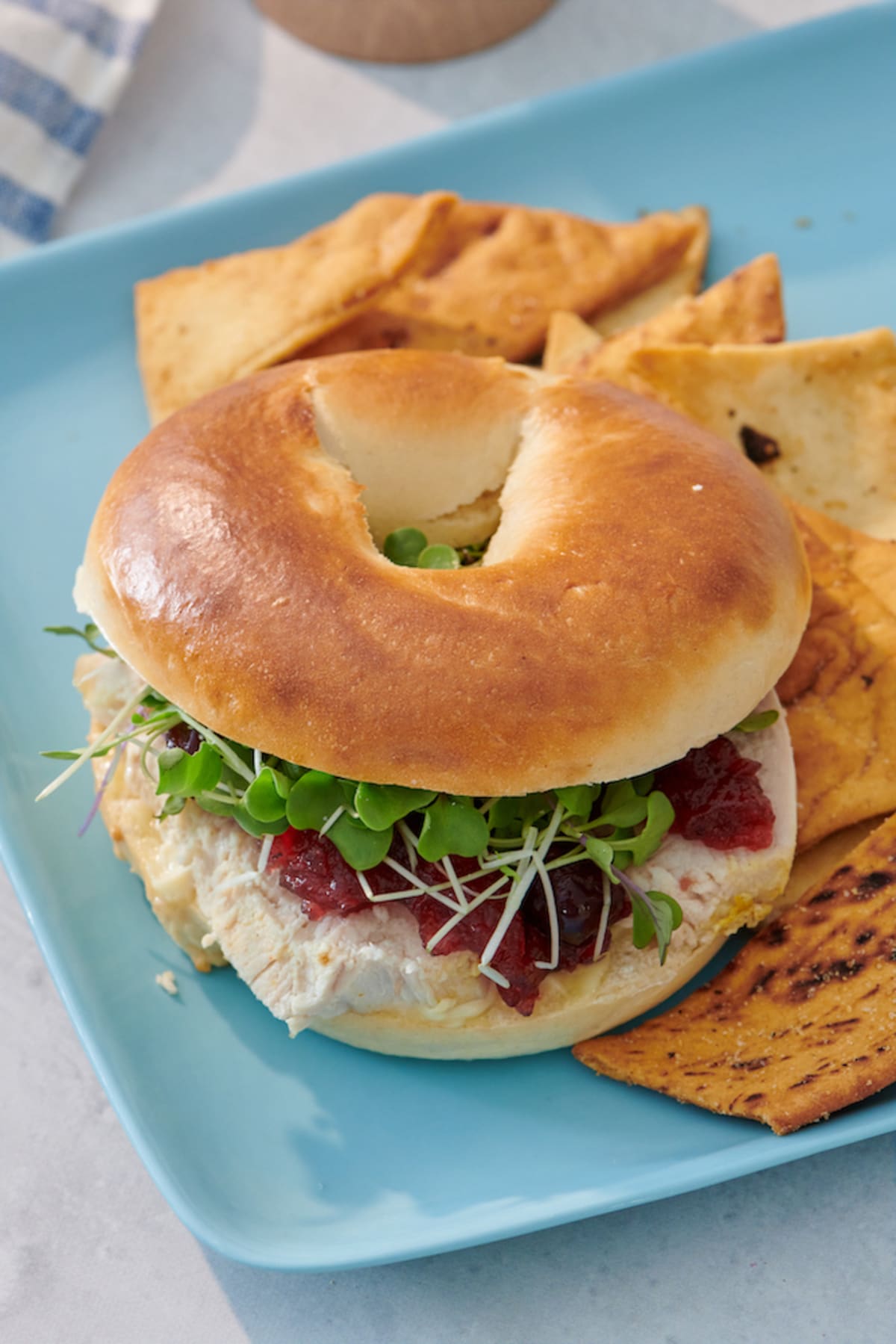Turkey Cranberry Bagel Sandwich