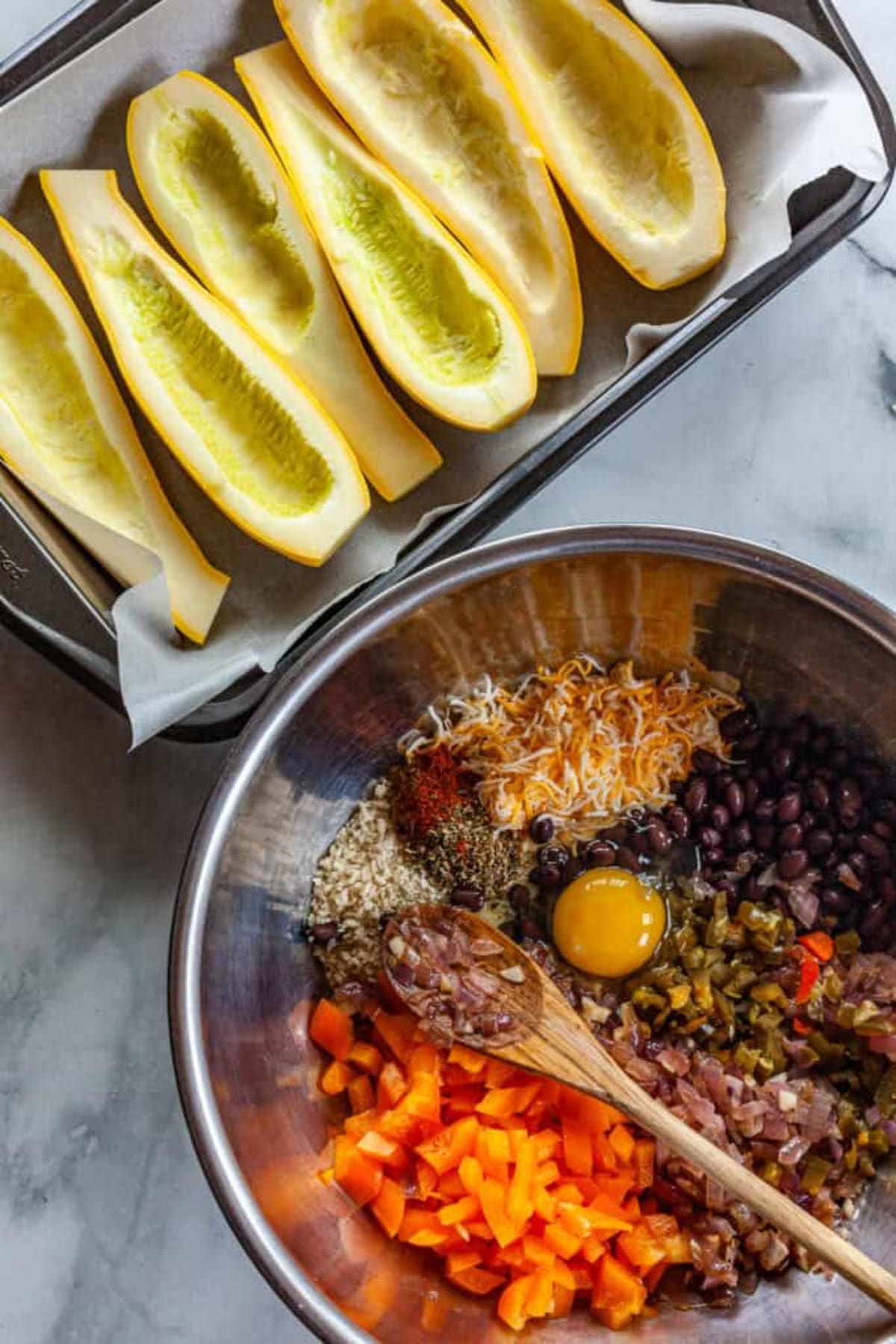 Southwestern Stuffed Summer Squash