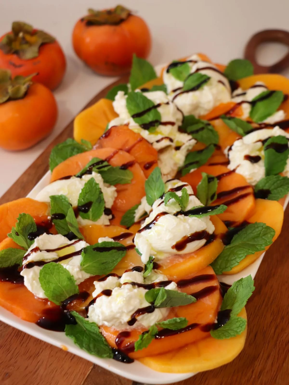 Persimmon, Burrata & Mint Salad