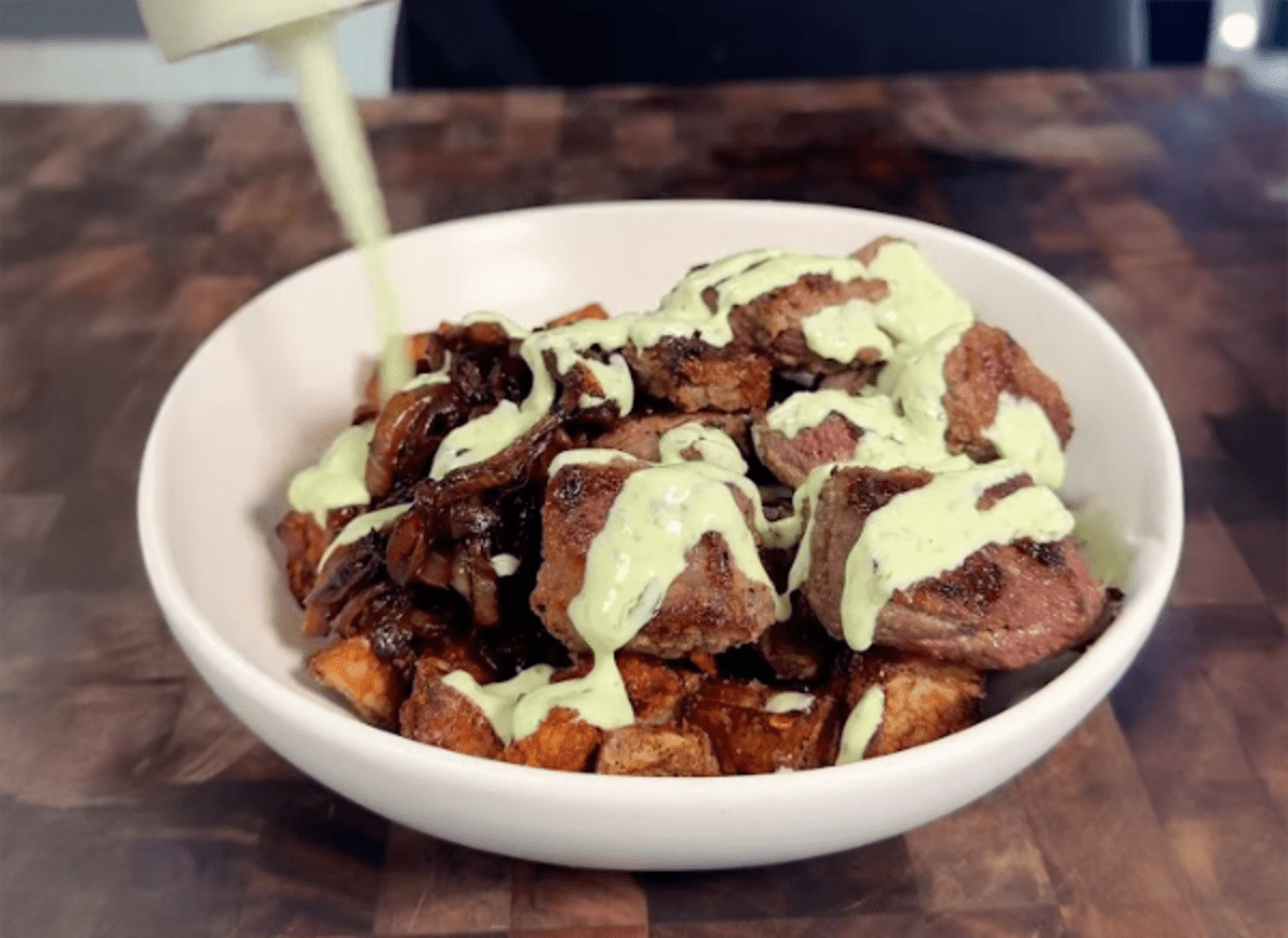 Garlic Herb Steak & Parmesan Potato Bowls