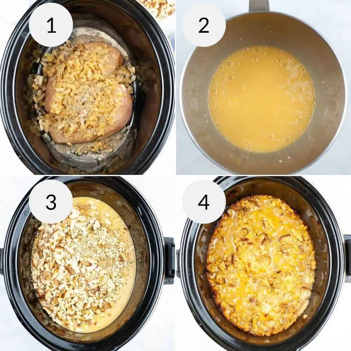 Slow Cooker Chicken and Stuffing Casserole