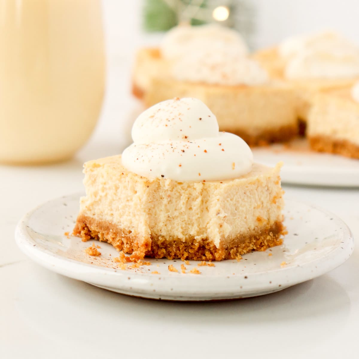 Baked Eggnog Cheesecake Bars