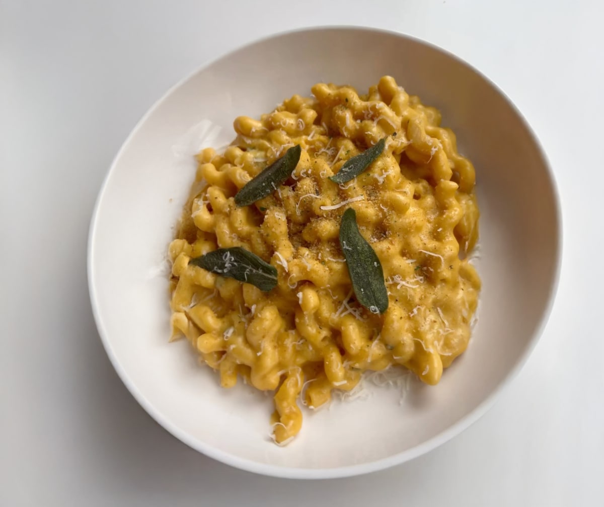 Cheesy Butternut Squash Pasta with Sage