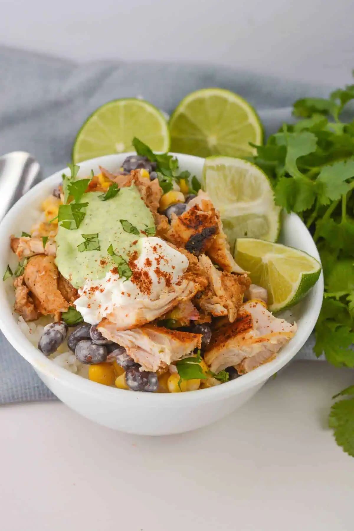 Street Corn Chicken Rice Bowl