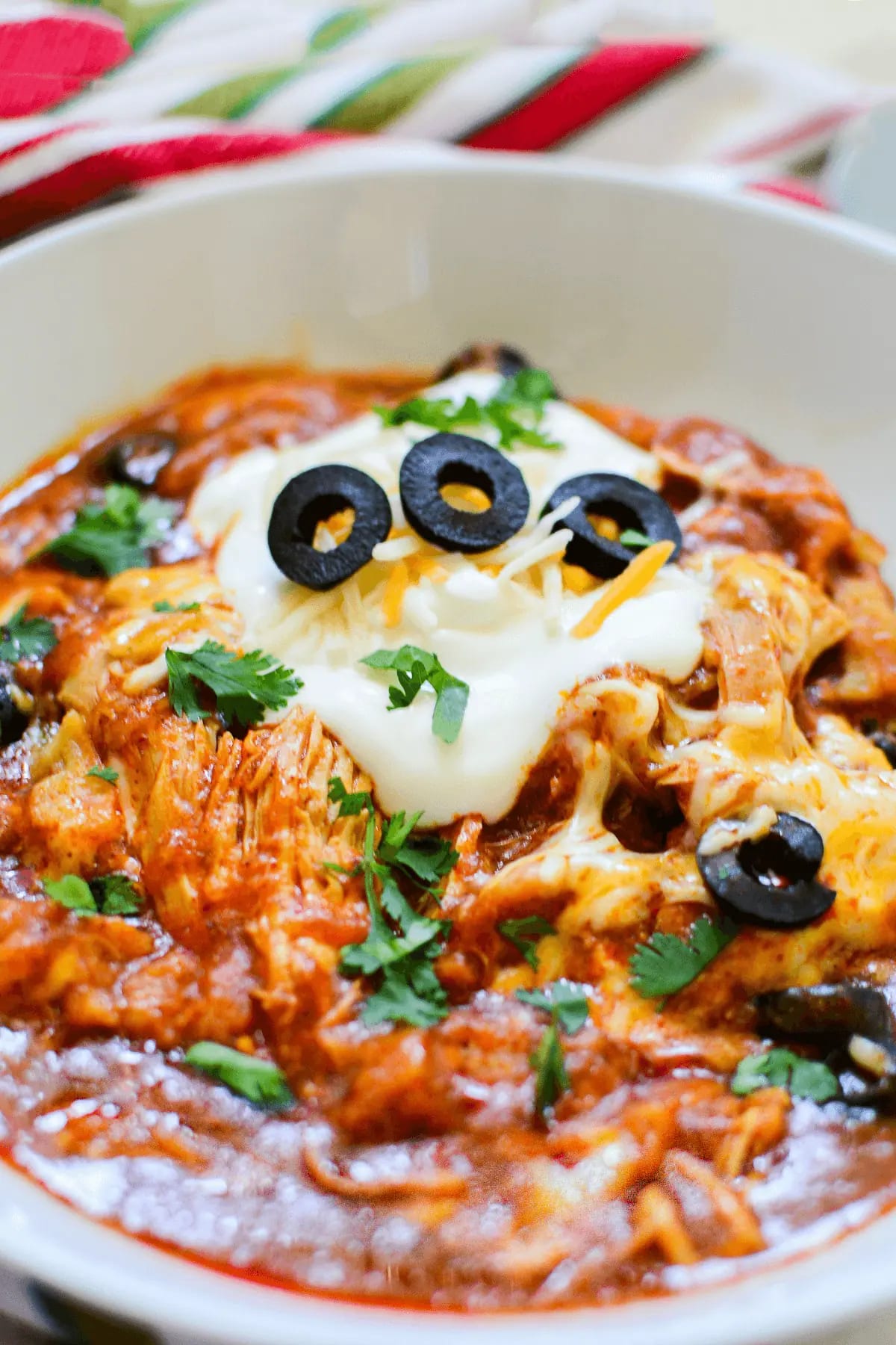 Crockpot Chicken Enchilada Casserole
