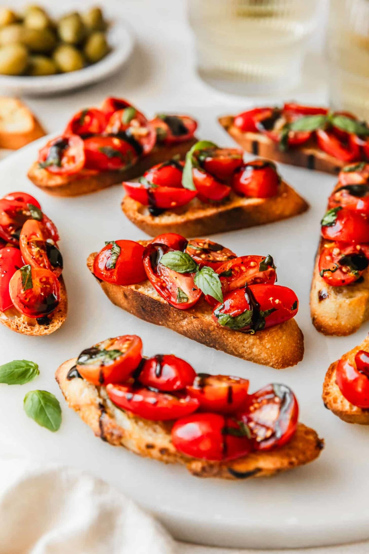 Gorgeous Tomato Bruschetta on Garlicky Crostini