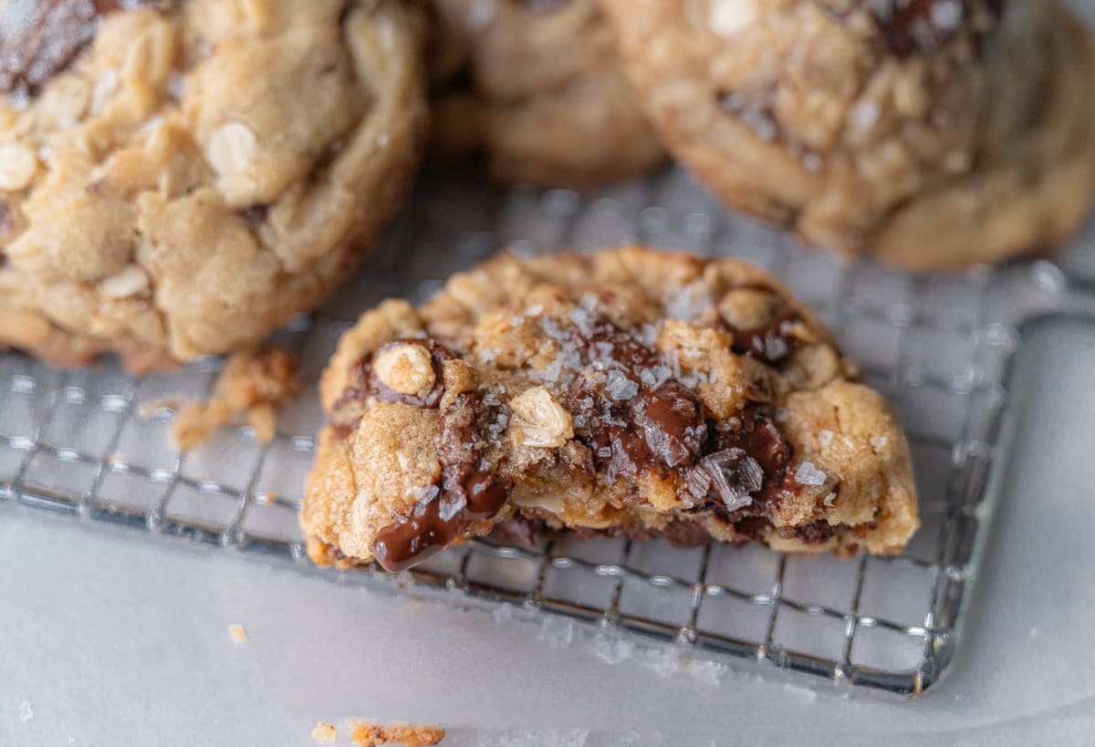 Salted Brown Butter Chocolate Chip Oatmeal Cookies