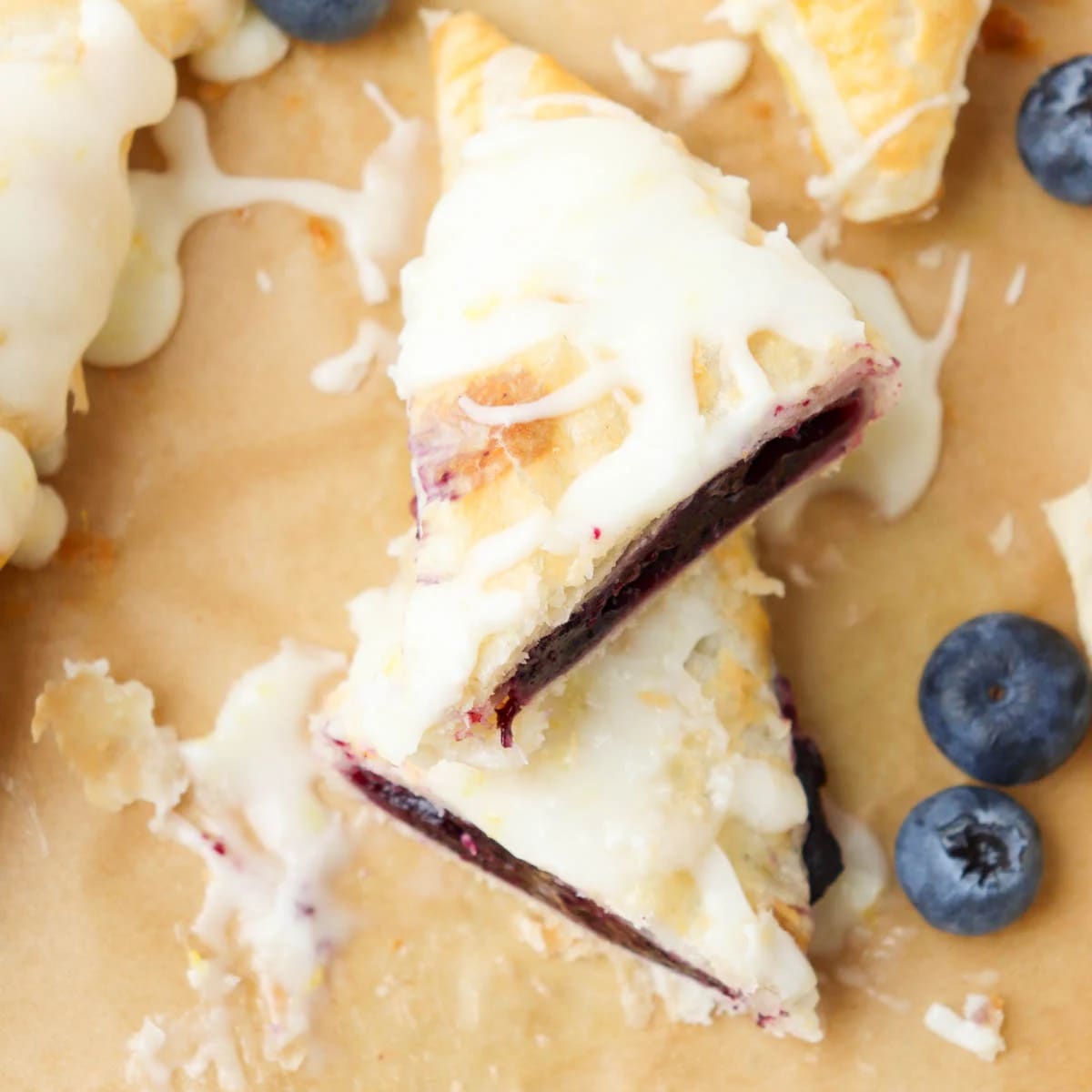 Puff Pastry Blueberry Turnovers