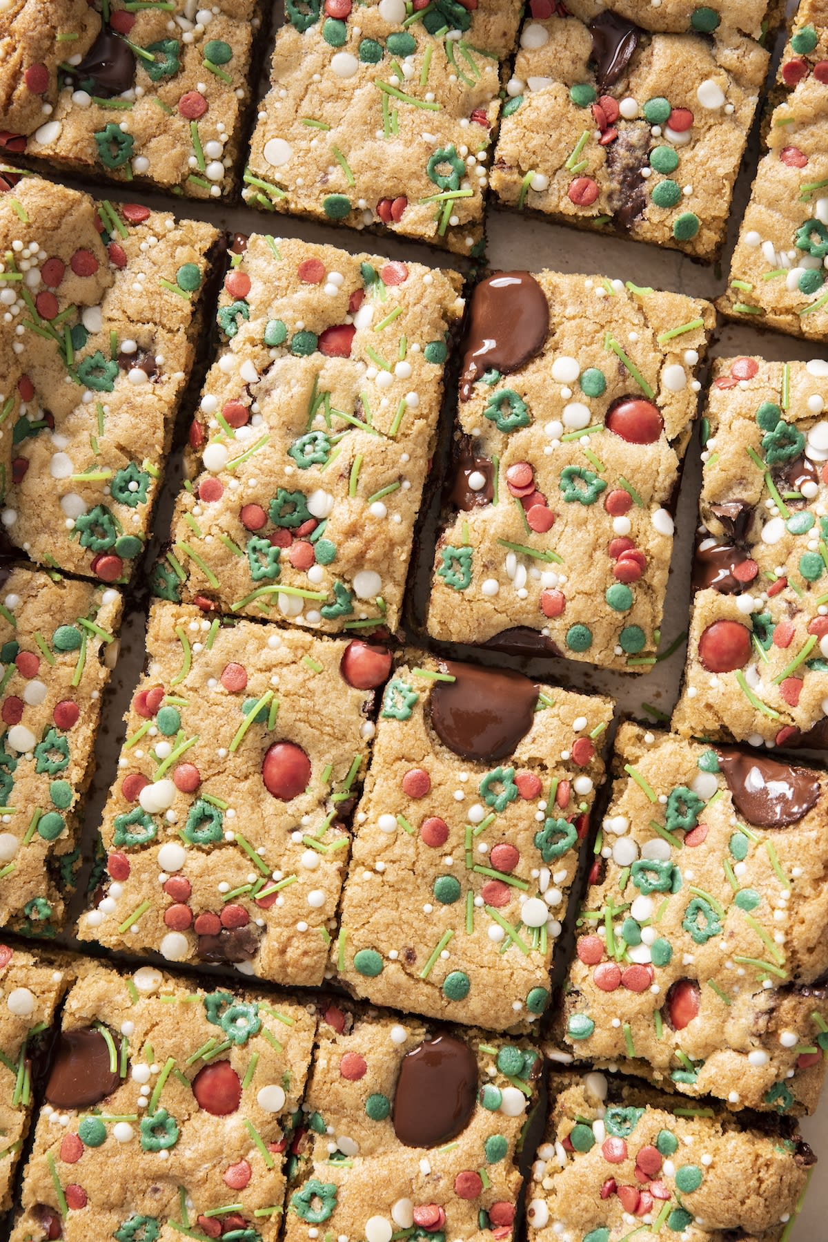 Holiday Chocolate Chip Sprinkle Bars