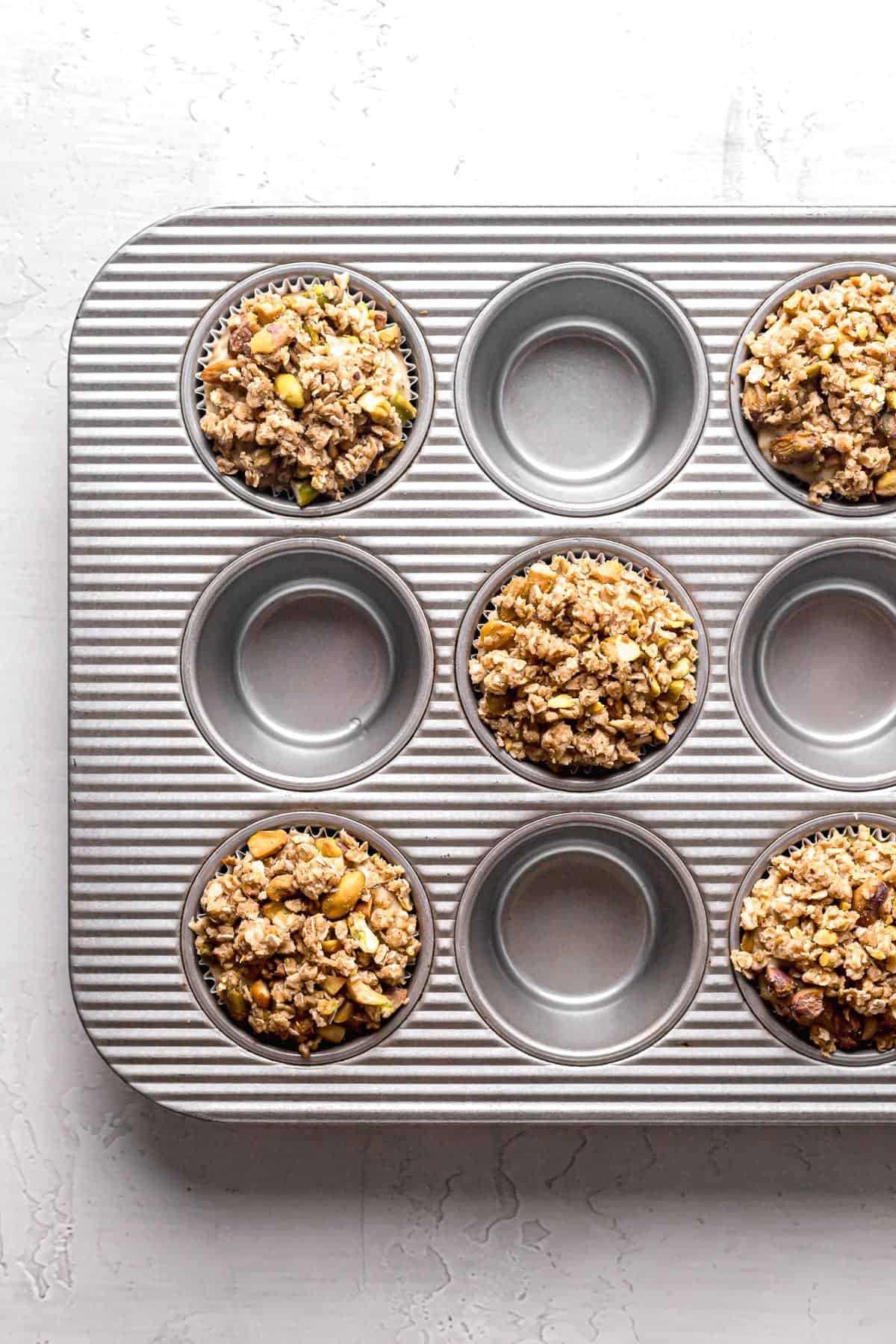 Pistachio Muffins with Oat Streusel