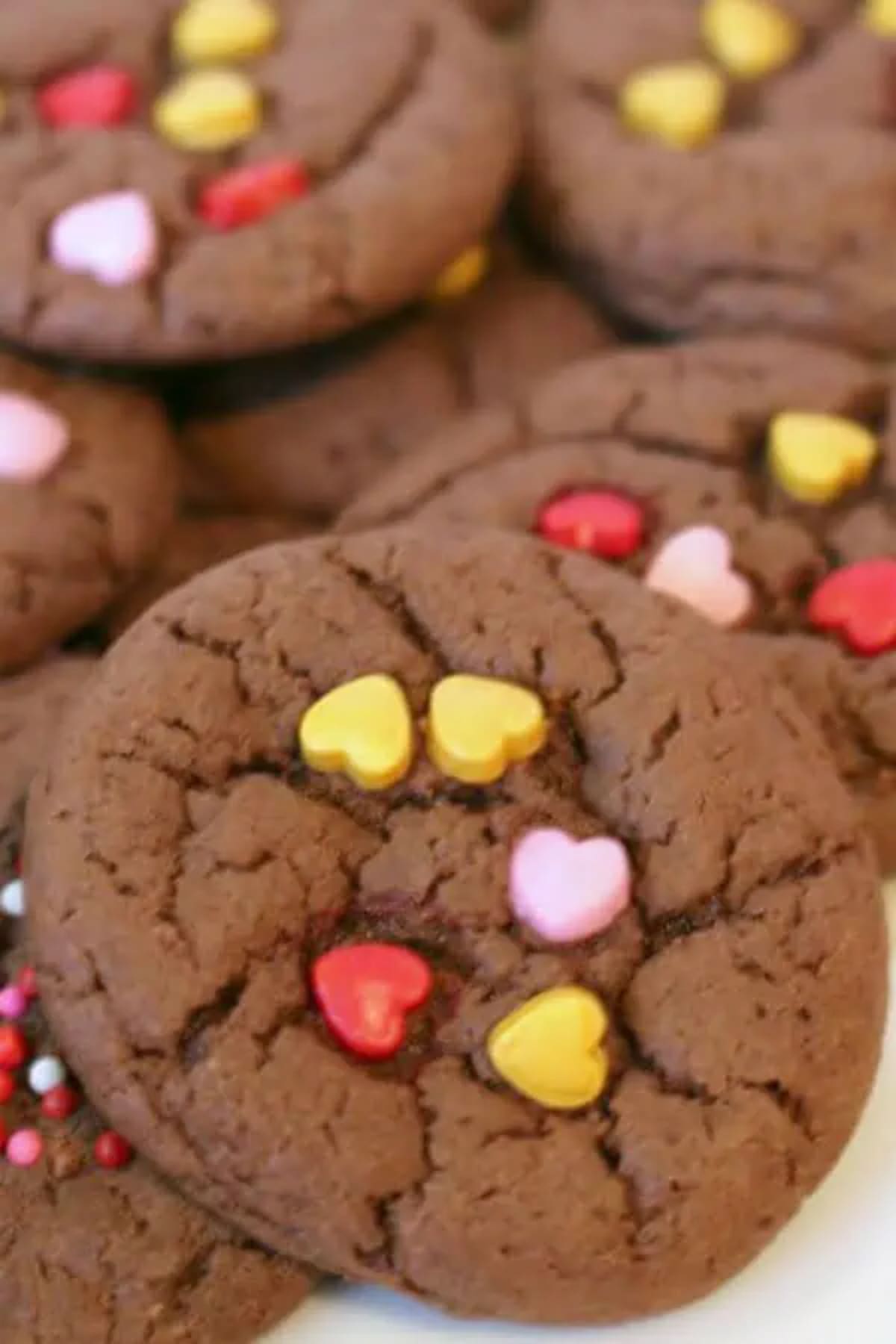 Valentine Chocolate Cake Mix Cookies
