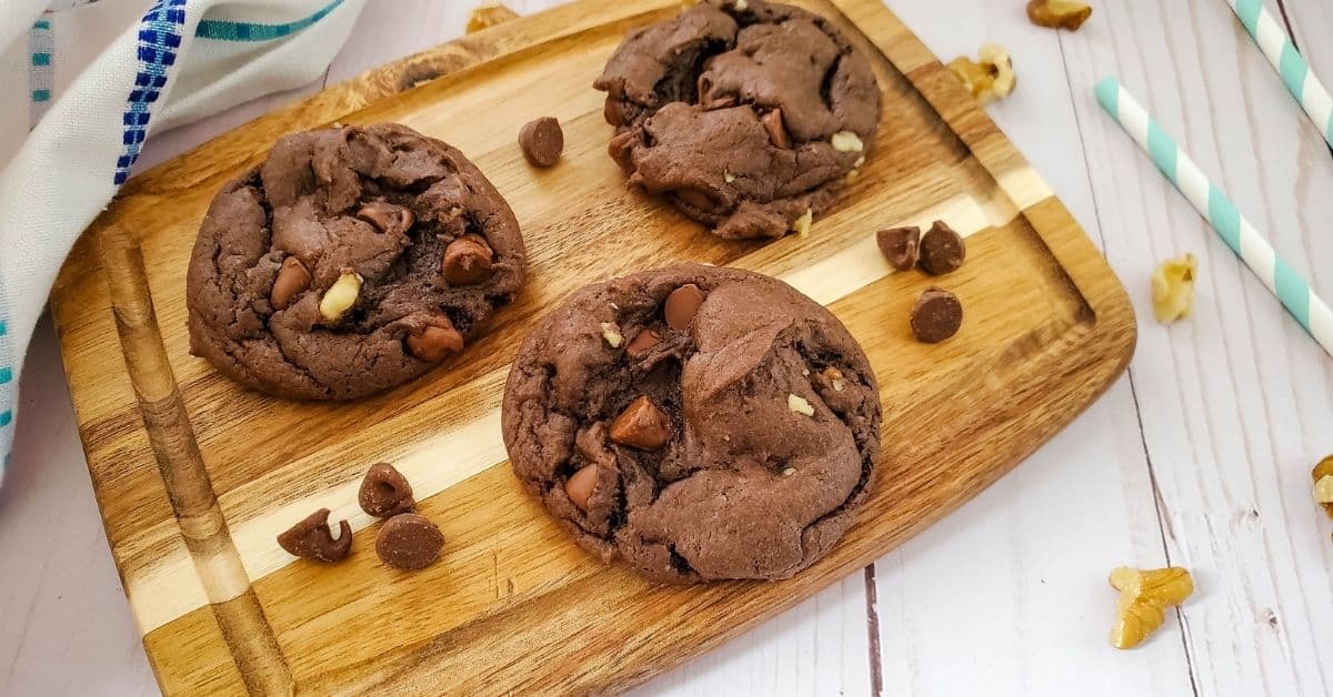 Double Chocolate Chip and Walnut Cookies